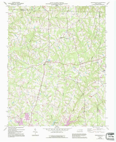 United States Geological Survey Burlington NE, NC (1969, 24000-Scale) digital map