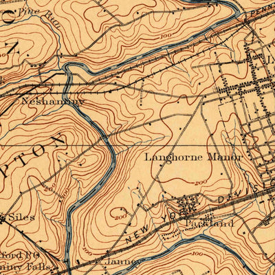 United States Geological Survey Burlington, NJ-PA (1906, 62500-Scale) digital map