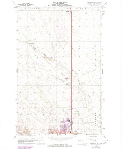 United States Geological Survey Burlington SE, ND (1966, 24000-Scale) digital map