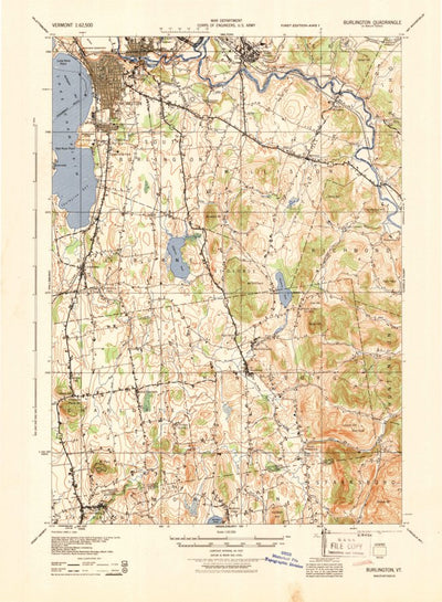 United States Geological Survey Burlington, VT (1944, 62500-Scale) digital map