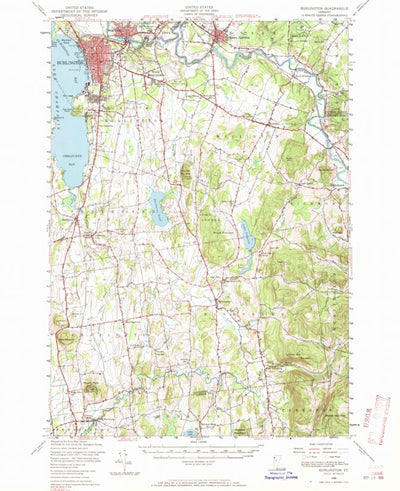 United States Geological Survey Burlington, VT (1948, 62500-Scale) digital map