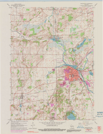 United States Geological Survey Burlington, WI (1960, 24000-Scale) digital map