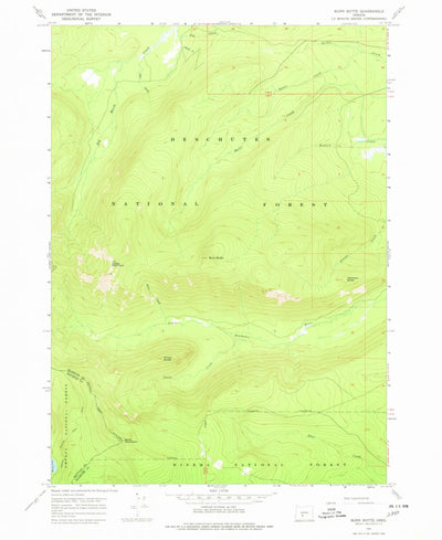 United States Geological Survey Burn Butte, OR (1967, 24000-Scale) digital map