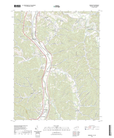 United States Geological Survey Burnaugh, KY (2022, 24000-Scale) digital map