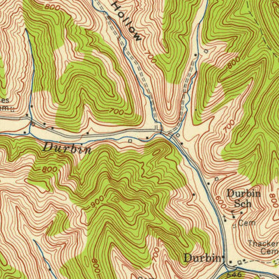 United States Geological Survey Burnaugh, KY-WV (1953, 24000-Scale) digital map