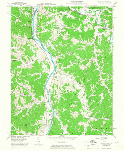 United States Geological Survey Burnaugh, KY-WV (1957, 24000-Scale) digital map