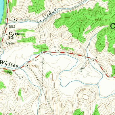 United States Geological Survey Burnaugh, KY-WV (1957, 24000-Scale) digital map