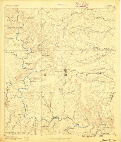 United States Geological Survey Burnet, TX (1887, 125000-Scale) digital map