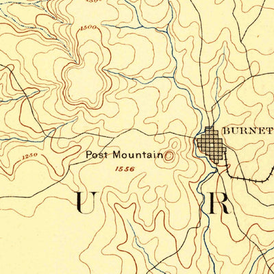United States Geological Survey Burnet, TX (1887, 125000-Scale) digital map