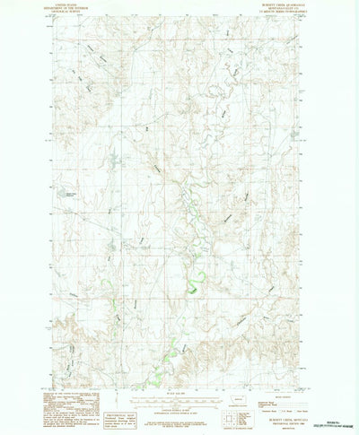 United States Geological Survey Burnett Creek, MT (1984, 24000-Scale) digital map
