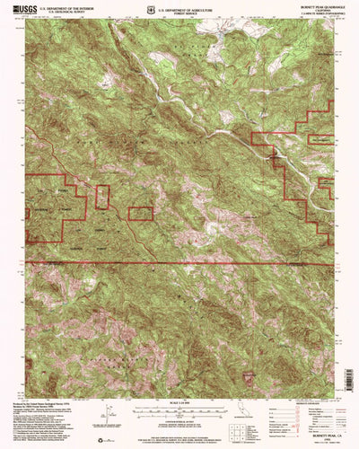 United States Geological Survey Burnett Peak, CA (1995, 24000-Scale) digital map