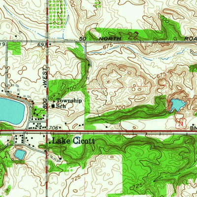 United States Geological Survey Burnettsville, IN (1962, 24000-Scale) digital map