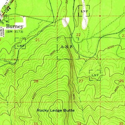 United States Geological Survey Burney, CA (1957, 62500-Scale) digital map