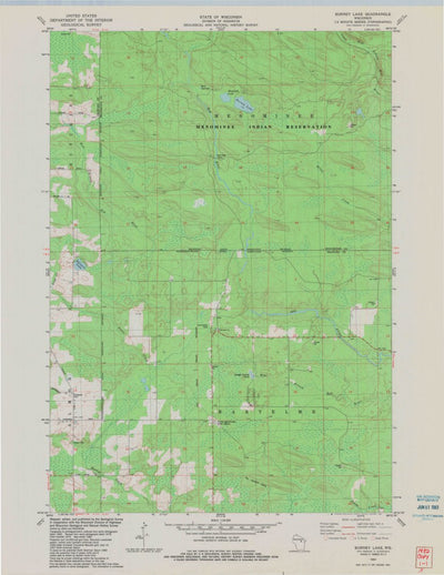 United States Geological Survey Burney Lake, WI (1982, 24000-Scale) digital map