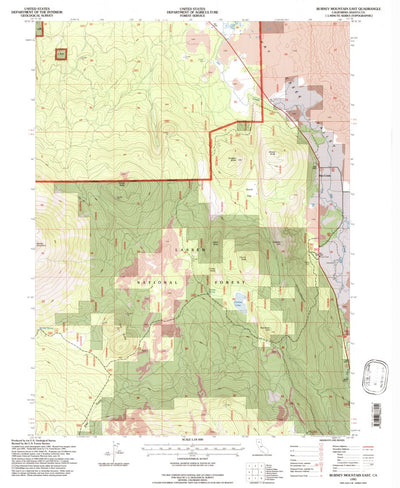 United States Geological Survey Burney Mountain East, CA (1995, 24000-Scale) digital map