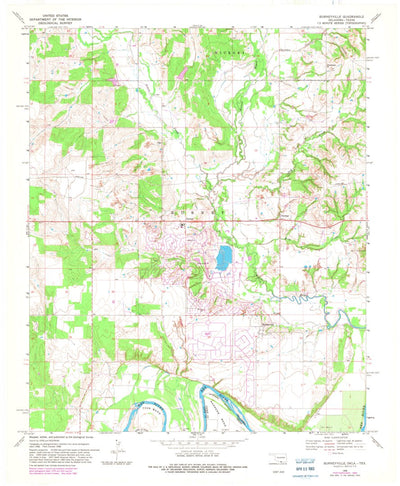 United States Geological Survey Burneyville, OK-TX (1968, 24000-Scale) digital map