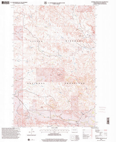 United States Geological Survey Burning Mine Butte, ND (1997, 24000-Scale) digital map