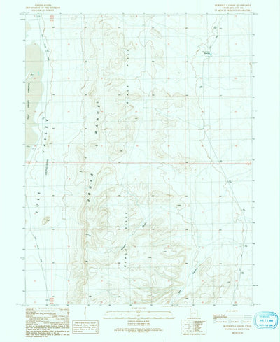 United States Geological Survey Burnout Canyon, UT (1991, 24000-Scale) digital map