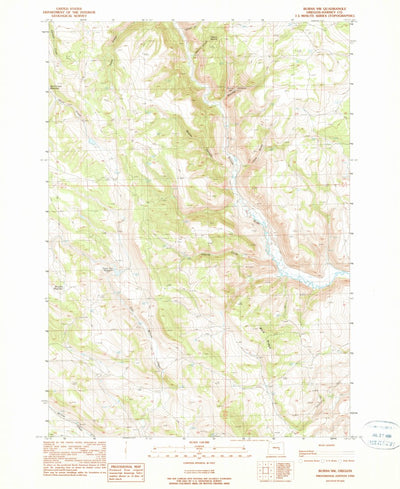 United States Geological Survey Burns NW, OR (1990, 24000-Scale) digital map