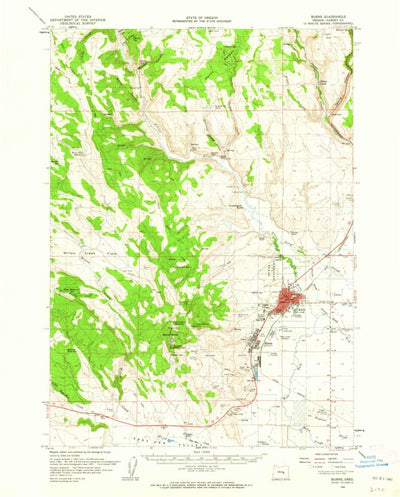 United States Geological Survey Burns, OR (1960, 62500-Scale) digital map