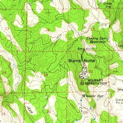 United States Geological Survey Burns, OR (1960, 62500-Scale) digital map