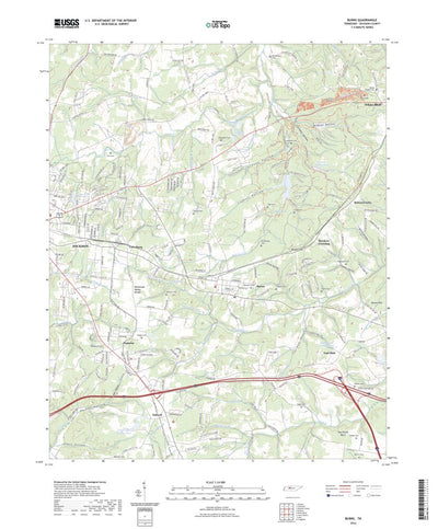 United States Geological Survey Burns, TN (2022, 24000-Scale) digital map
