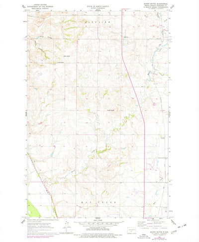 United States Geological Survey Burnt Butte, ND (1962, 24000-Scale) digital map