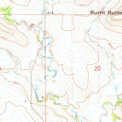 United States Geological Survey Burnt Butte, ND (1962, 24000-Scale) digital map