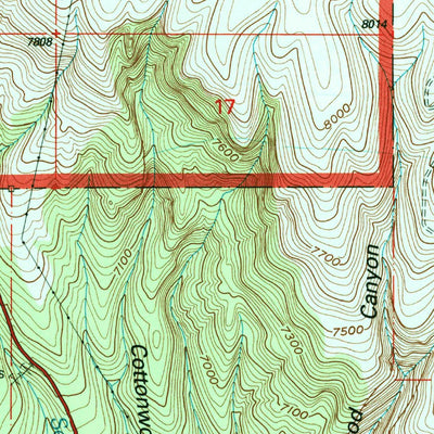 United States Geological Survey Burnt Cabin Gorge, UT (1996, 24000-Scale) digital map