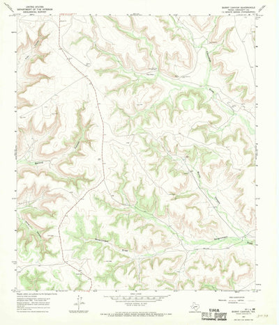United States Geological Survey Burnt Canyon, TX (1967, 24000-Scale) digital map