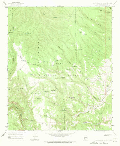 United States Geological Survey Burnt Corral Canyon, NM (1967, 24000-Scale) digital map