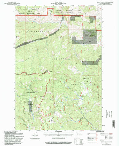 United States Geological Survey Burnt Mountain, MT (1996, 24000-Scale) digital map