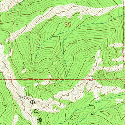 United States Geological Survey Burnt Mountain, WY (1965, 24000-Scale) digital map