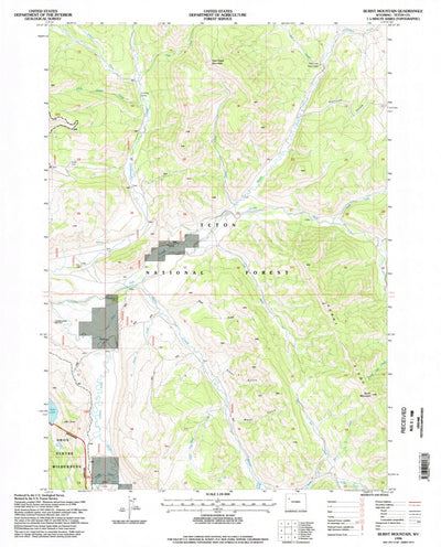 United States Geological Survey Burnt Mountain, WY (1996, 24000-Scale) digital map