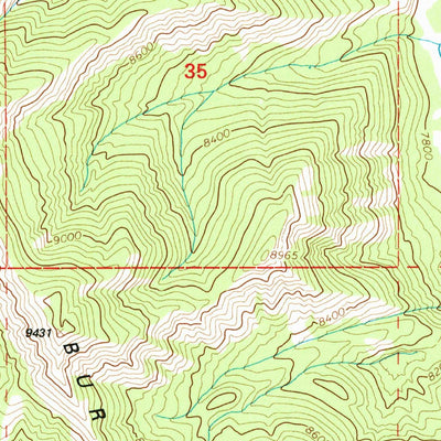 United States Geological Survey Burnt Mountain, WY (1996, 24000-Scale) digital map