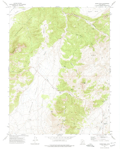 United States Geological Survey Burnt Peak, UT (1971, 24000-Scale) digital map