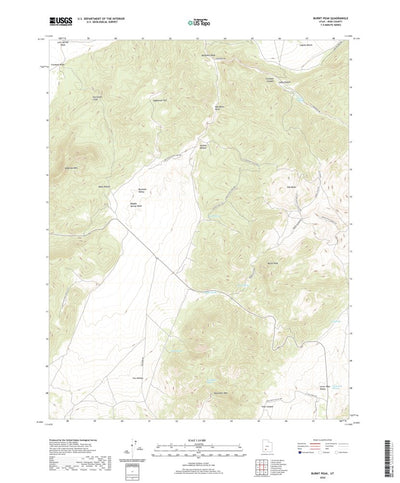 United States Geological Survey Burnt Peak, UT (2020, 24000-Scale) digital map