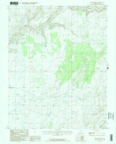 United States Geological Survey Burnt Spring, UT (1987, 24000-Scale) digital map