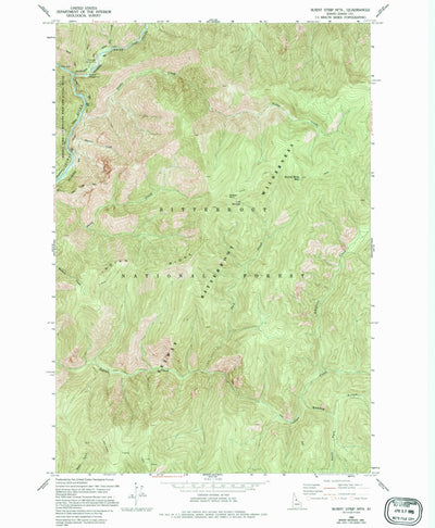 United States Geological Survey Burnt Strip Mountain, ID (1966, 24000-Scale) digital map