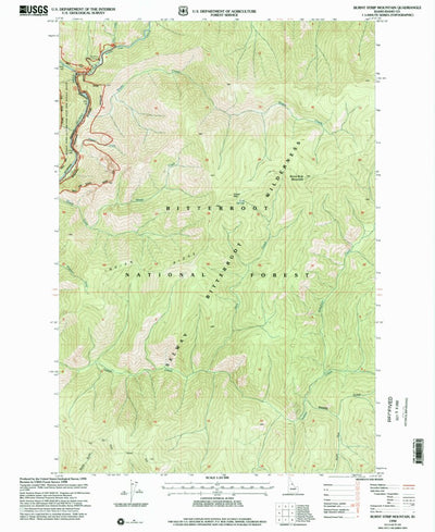 United States Geological Survey Burnt Strip Mountain, ID (1998, 24000-Scale) digital map