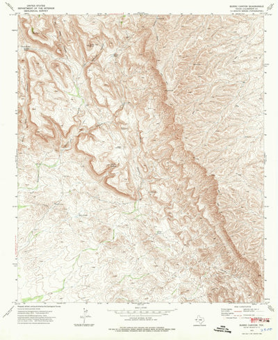 United States Geological Survey Burro Canyon, TX (1973, 24000-Scale) digital map