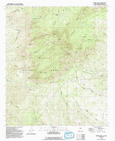 United States Geological Survey Burro Peak, NM (1992, 24000-Scale) digital map