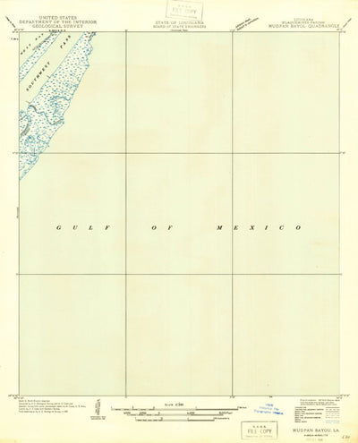 United States Geological Survey Burrwood Bayou East, LA (1946, 31680-Scale) digital map