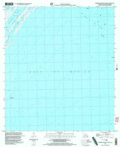 United States Geological Survey Burrwood Bayou East, LA (1998, 24000-Scale) digital map