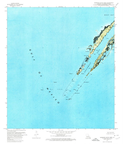 United States Geological Survey Burrwood Bayou West, LA (1971, 24000-Scale) digital map