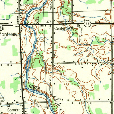 United States Geological Survey Burt, MI (1943, 62500-Scale) digital map
