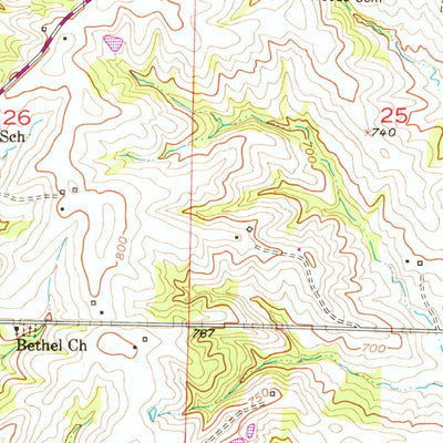 United States Geological Survey Burton, MO (1953, 24000-Scale) digital map