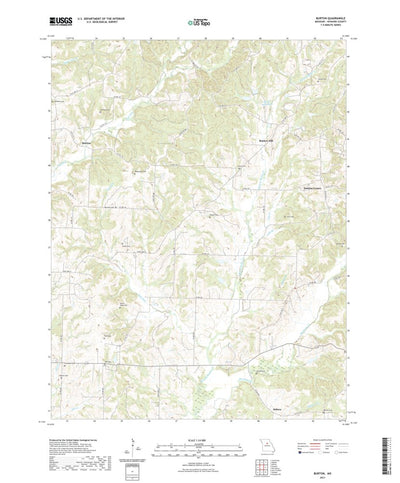 United States Geological Survey Burton, MO (2021, 24000-Scale) digital map