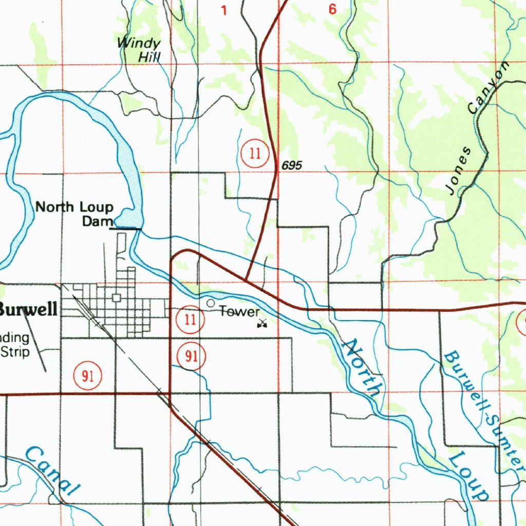 Burwell, NE (1985, 100000Scale) Map by United States Geological Survey