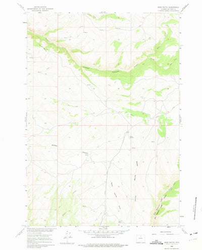 United States Geological Survey Bush Butte, WY (1960, 24000-Scale) digital map
